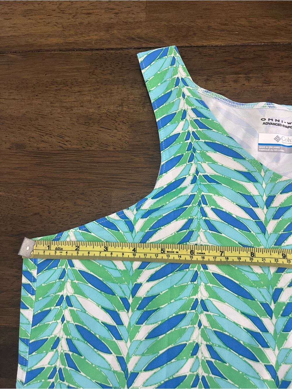 Columbia Omni Wick Advanced Evaporation Green & Blue Sleeveless Tank Top Large - Picture 3 of 7